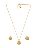 Collar y Aretes Cuarzo Beige
