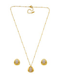 Collar y Aretes Cuarzo Beige