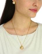 Collar y Aretes Cuarzo Beige