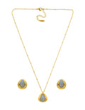 Collar y Aretes Cuarzo Azul