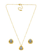 Collar y Aretes Cuarzo Azul