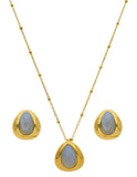 Collar y Aretes Cuarzo Azul