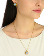 Collar y Aretes Cuarzo Azul