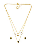 Collar y Aretes Ovalos Negro