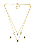 Collar y Aretes Ovalos Negro