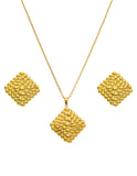 Collar y Aretes Cuadro Con Textura
