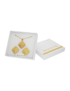 Collar y Aretes Cuadro Con Textura