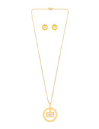 Collar y Aretes Aros Dorados