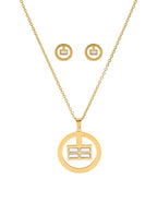 Collar y Aretes Aros Dorados