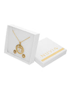 Collar y Aretes Aros Dorados