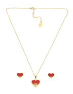 Collar y Aretes NUVI Corazón