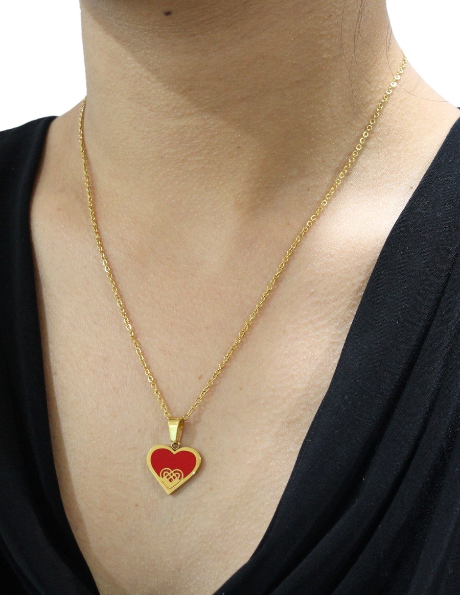 Collar y Aretes NUVI Corazón