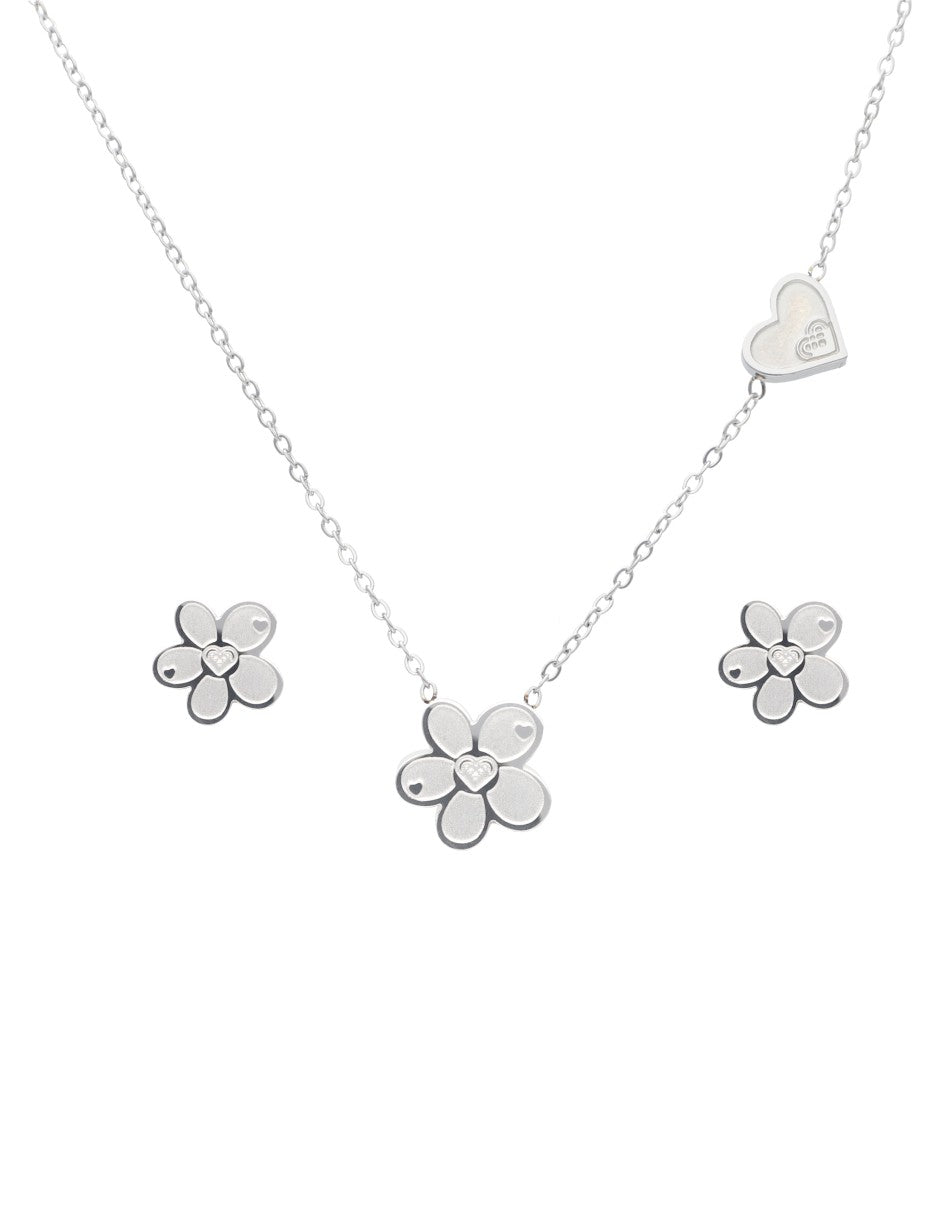 Collar y Aretes NUVI Flor