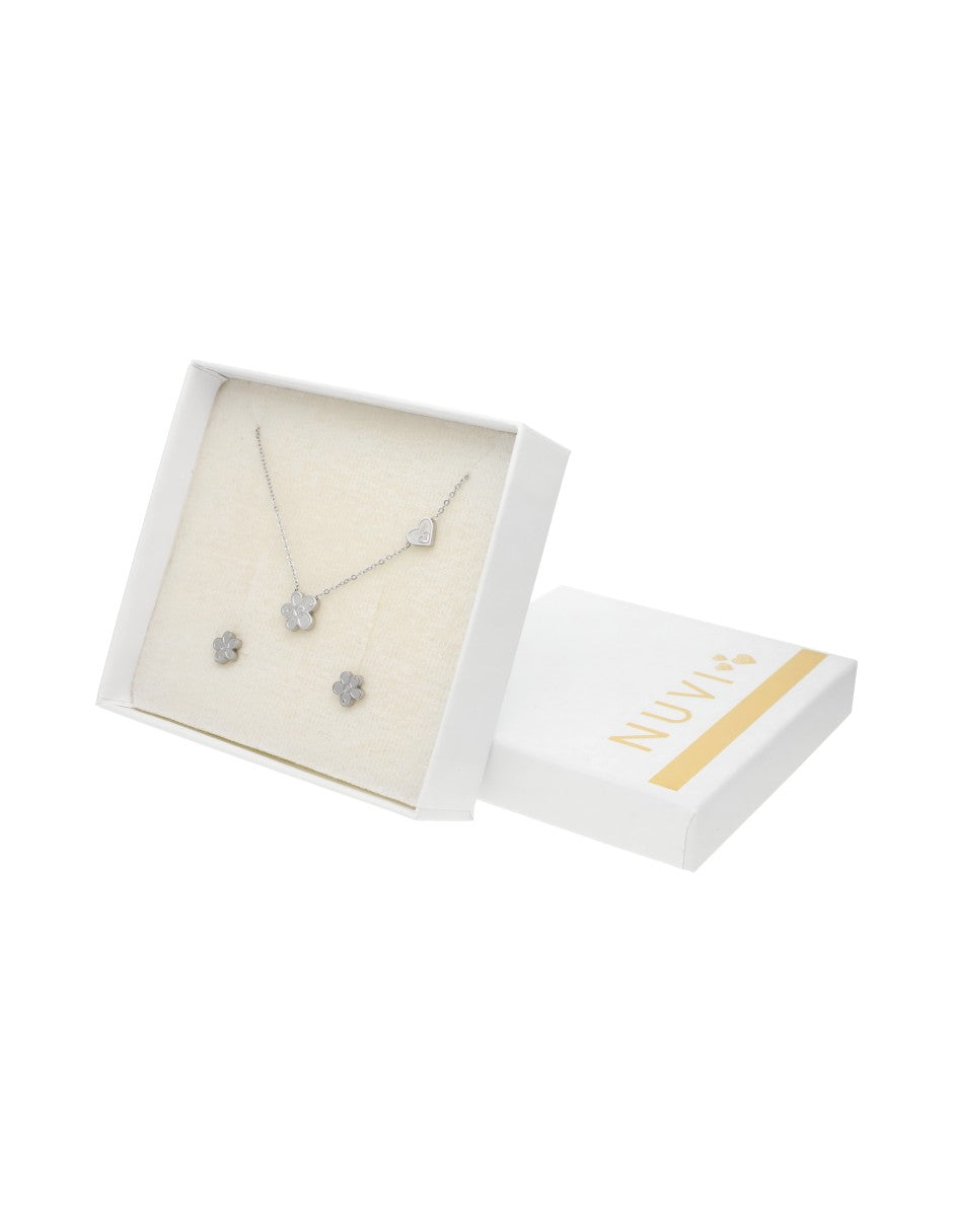 Collar y Aretes NUVI Flor