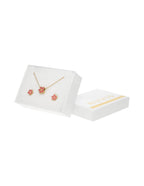 Collar y Aretes NUVI Flor Rosa