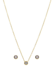 Collar y Aretes NUVI Cristal Blanco