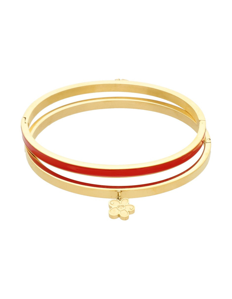 Set 2 Pulseras NUVI Esmalte Rojo