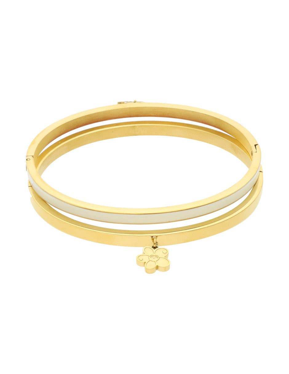 Set 2 Pulseras NUVI Esmalte Beige