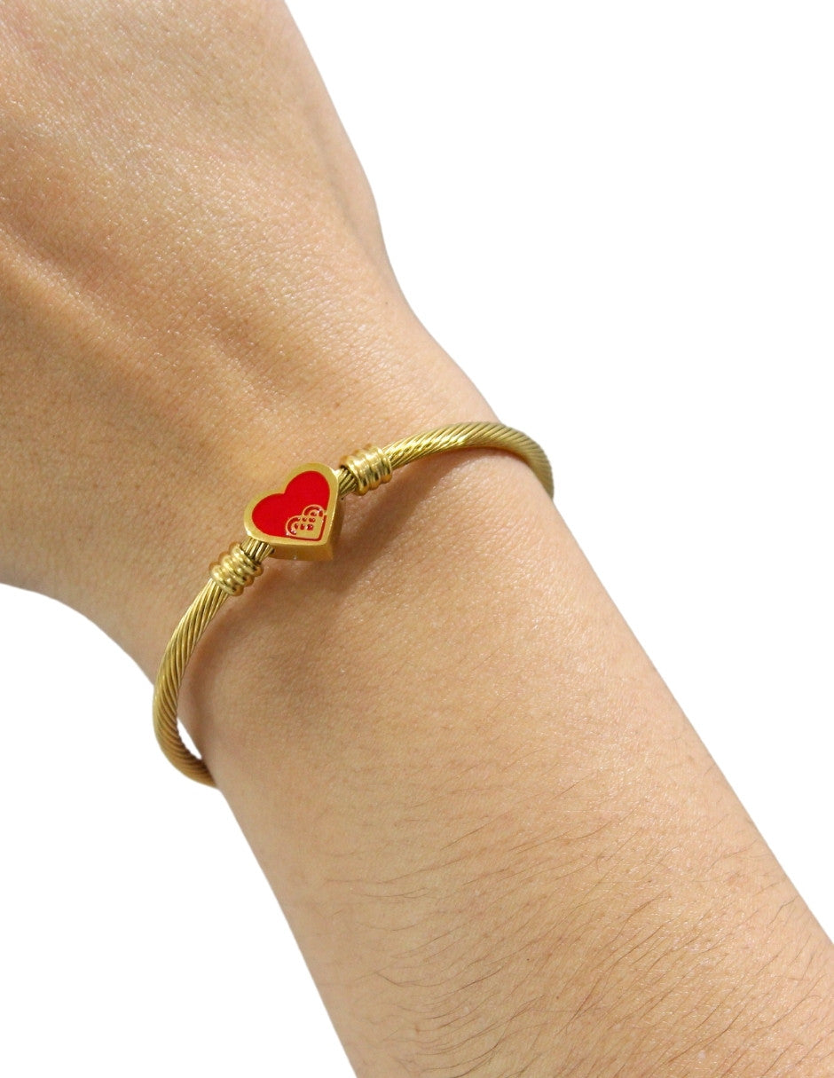 Pulsera Ajustable NUVI Corazón Rojo