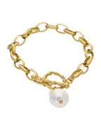 Pulsera Cadenita Dorado Perla