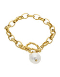 Pulsera Cadenita Dorado Perla