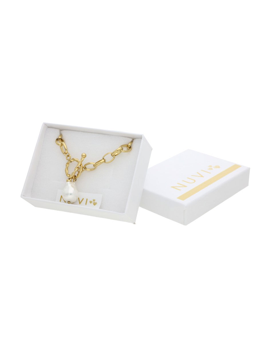 Pulsera Cadenita Dorado Perla