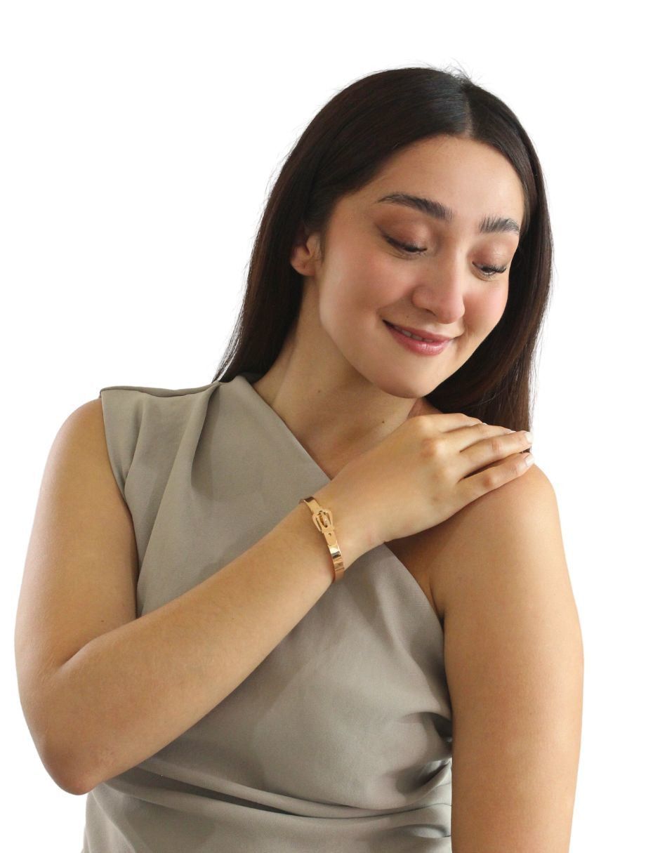 Brazalete Hebilla Oro Rosa