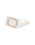 Brazalete Delgada Rombos Grabado Oro Rosa