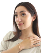 Brazalete Delgada Rombos Grabado Oro Rosa