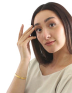 Brazalete Delgada Rombos Grabado Dorado