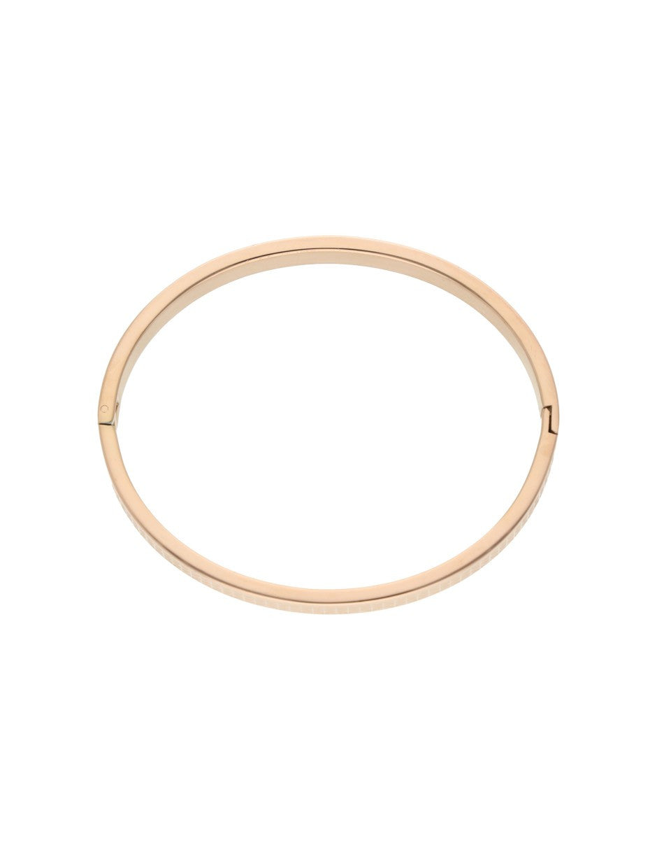 Brazalete Cruzados Grabado Oro Rosa