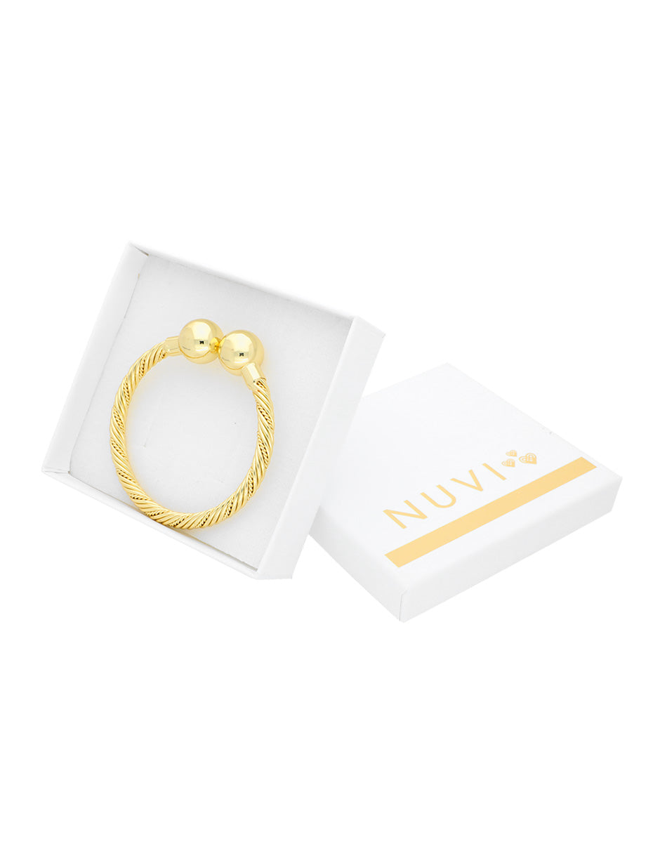 Brazalete Pulso Bolitas Dorado