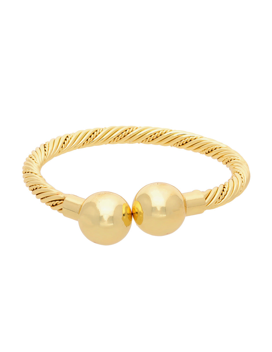 Brazalete Pulso Bolitas Dorado