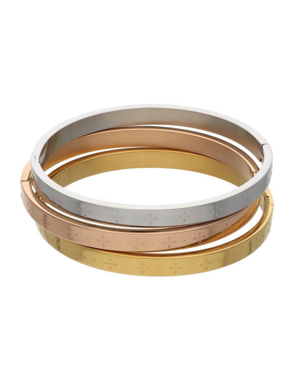 Brazalete Fin de semana Acero Inoxidable Grabada Tricolor