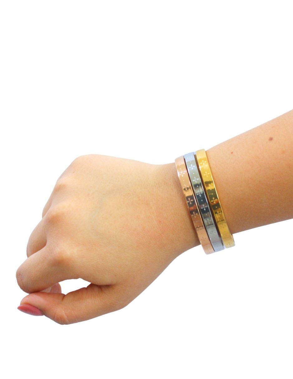 Brazalete Fin de semana Acero Inoxidable Grabada Tricolor