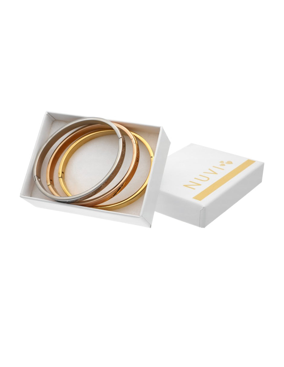 Brazalete Fin de semana Acero Inoxidable Grabada Tricolor