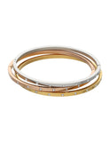 Brazalete Fin de semana Acero Inoxidable Lisa Cristales Tricolor