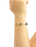 Brazalete Fin de semana Acero Inoxidable Lisa Cristales Tricolor