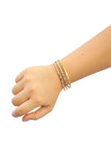 Brazalete Fin de semana Acero Inoxidable Lisa Cristales Tricolor