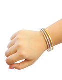 Brazalete Fin de semana Acero Inoxidable Lisa Cristales Tricolor