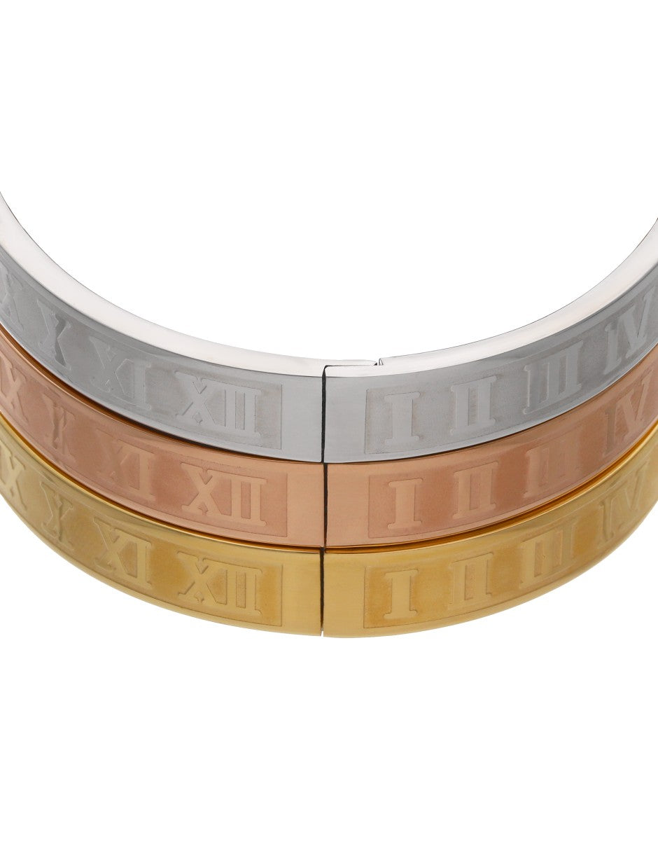 Brazalete Fin de semana Acero Inoxidable Gruesa Numeros Romanos Tricolor