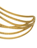 Brazalete Grueso Acero Inoxidable Simula Varias Cadenas Dorado