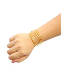 Brazalete Grueso Acero Inoxidable Simula Varias Cadenas Dorado