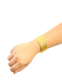 Brazalete Grueso Acero Inoxidable Wavy Dorado