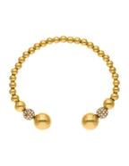 Brazalete Acero Inoxidable Esferas Bola Dorado