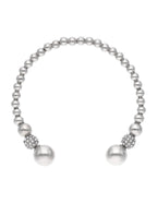 Brazalete Acero Inoxidable Esferas Bola Plateado