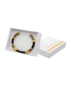 Brazalete Ceramica Negra Detalles Dorado