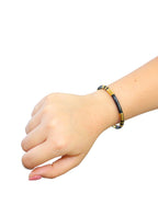 Brazalete Ceramica Negra Detalles Dorado