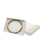 Brazalete Chapa Intercalado Negro Dorado