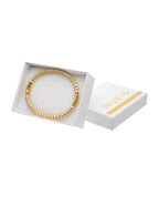 Brazalete Chapa Intercalado Blanco Dorado